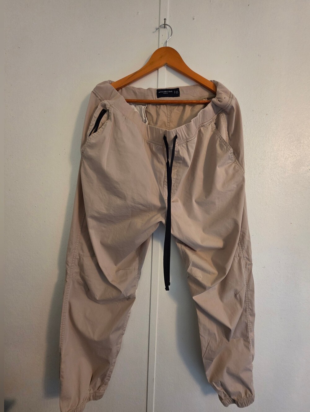Light Beige Men's Drawstring Casual Jogger Pants